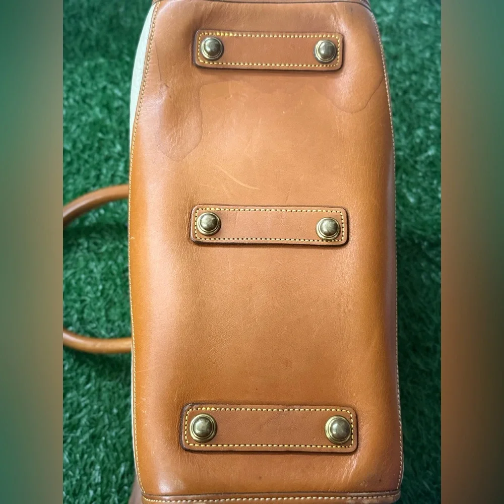 Dooney & Bourke Tan and‎ Cream Leather Satchel